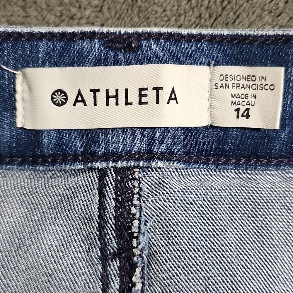 Athleta Sculptek Stretch Cotton Denim Blue Jeans Medium Wash Plus Size 14 - Picture 8 of 11